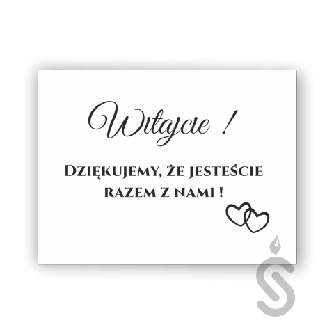 Hurt - Witajcie Dziękujemy, że jesteście razem z nami - Tablica weselna