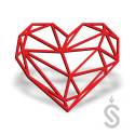 Serce geometryczne - Napis Dekoracyjny
