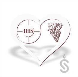 IHS serce - Napis dekoracyjny