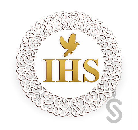 IHS Mandala Złote napisy - obręcz dekoracyjna