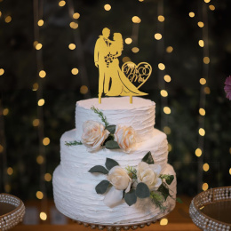 Topper ślubny na tort wesele