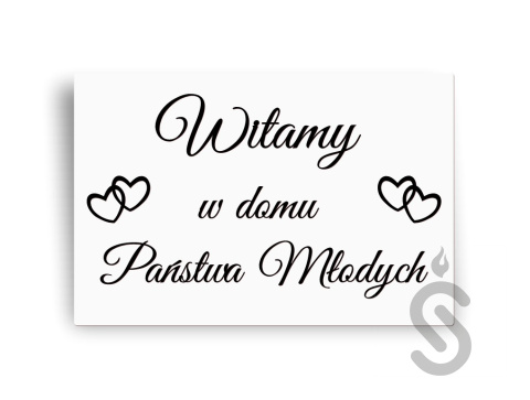 Witamy w domu Państwa Młodych - Tablica powitalna